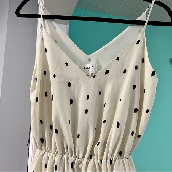 Everly Sweetheart Polka Dot Maxi Dress with Pockets Size Small - Picture 2 of 9